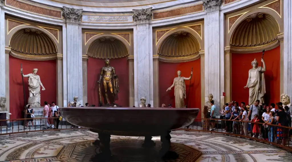 The Round Hall inside the Vatican Museums in Vatican City