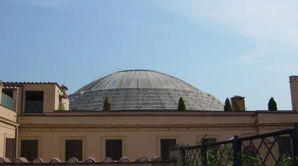 View across Rome rooftops toward the Pantheon dome