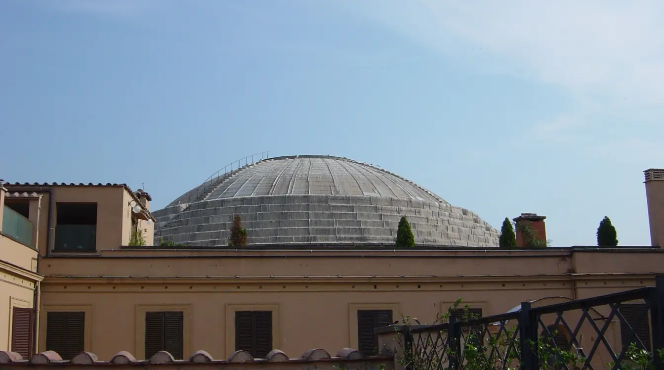 View across Rome rooftops toward the Pantheon dome