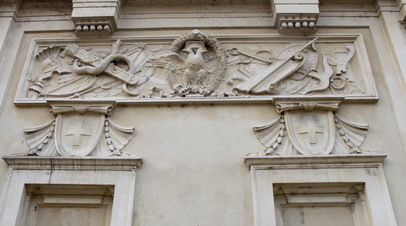 Entrance at Piazza dei Cavalieri di Malta with the famous Aventine Keyhole in Rome