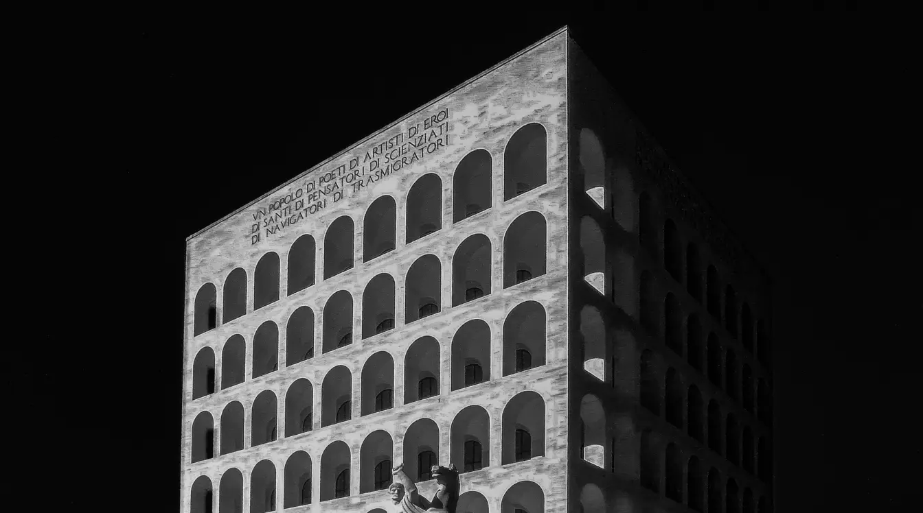 Palazzo della Civiltà Italiana in the EUR district of Rome, headquarters of Fendi