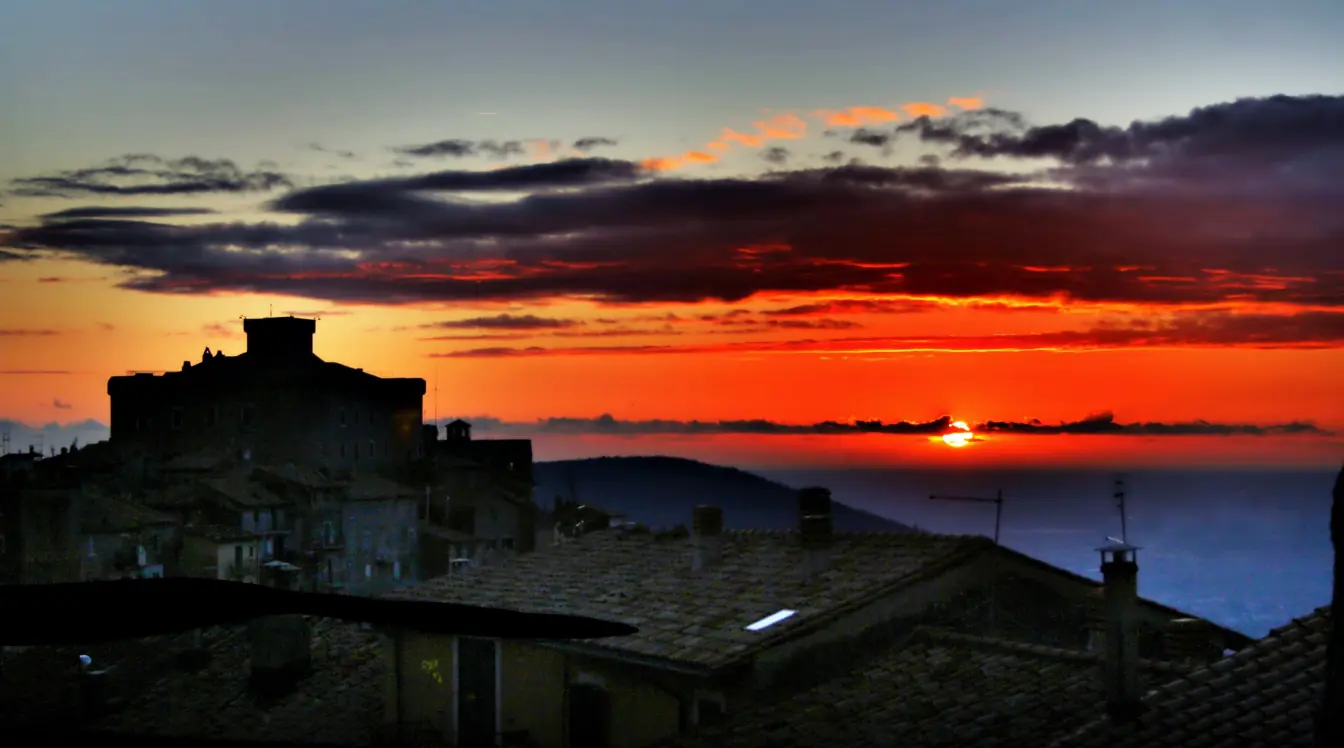 Panoramic view of San Polo dei Cavalieri in the countryside near Rome
