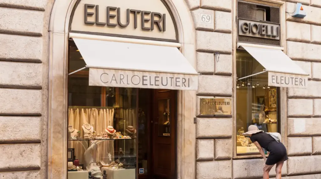 Historic luxury storefront on Via Condotti in Rome