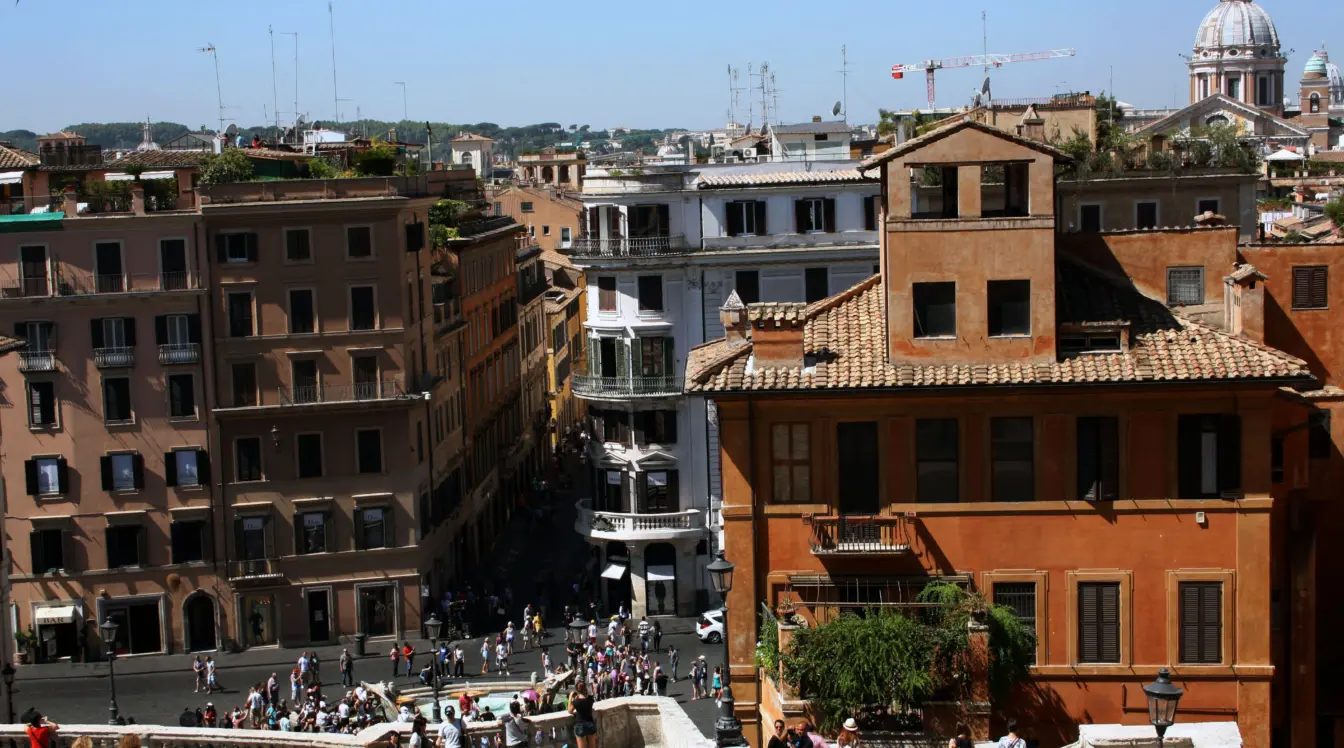 Via Condotti seen from Piazza di Spagna in Rome