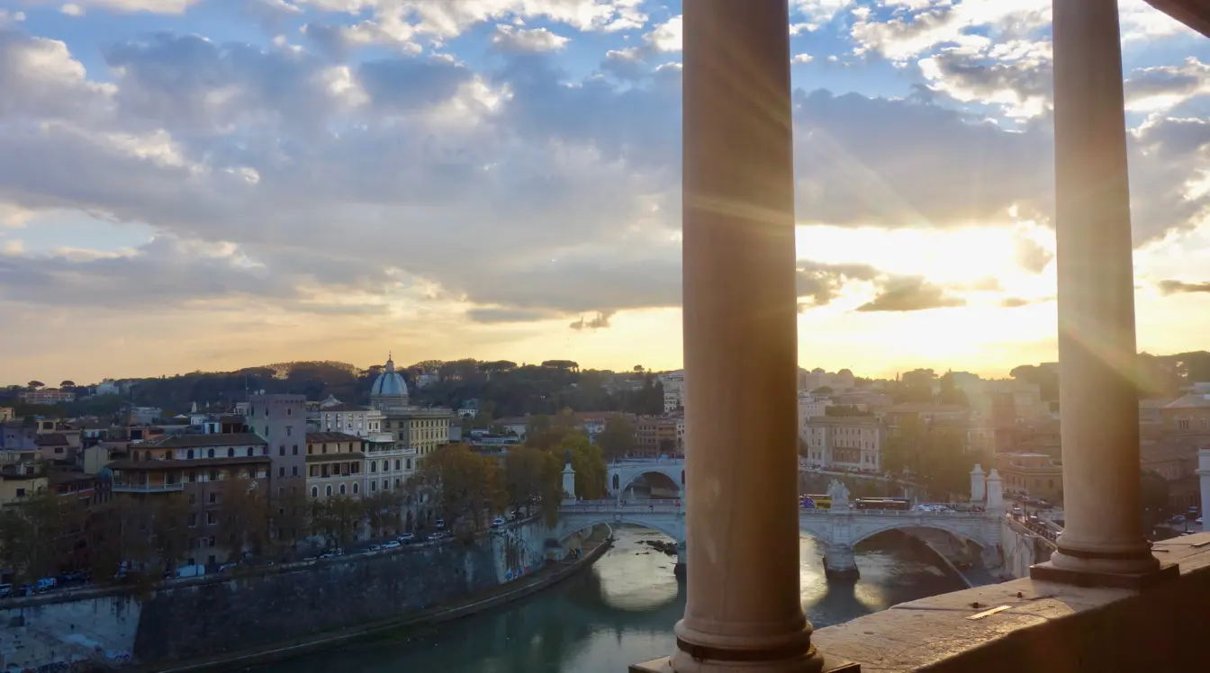 Sunset over the Janiculum and Vatican City in Rome