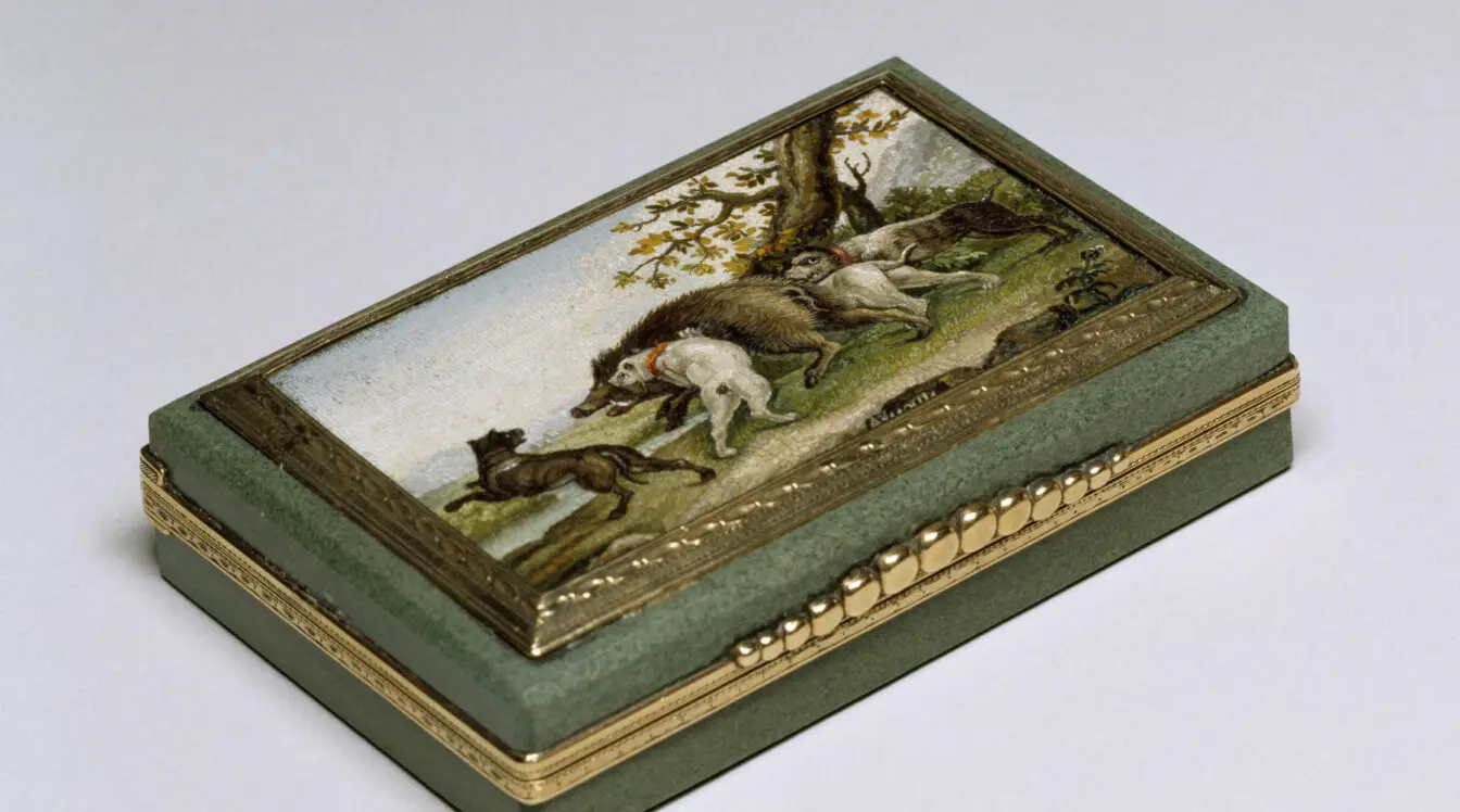 Historic Italian micromosaic made from miniature glass tesserae