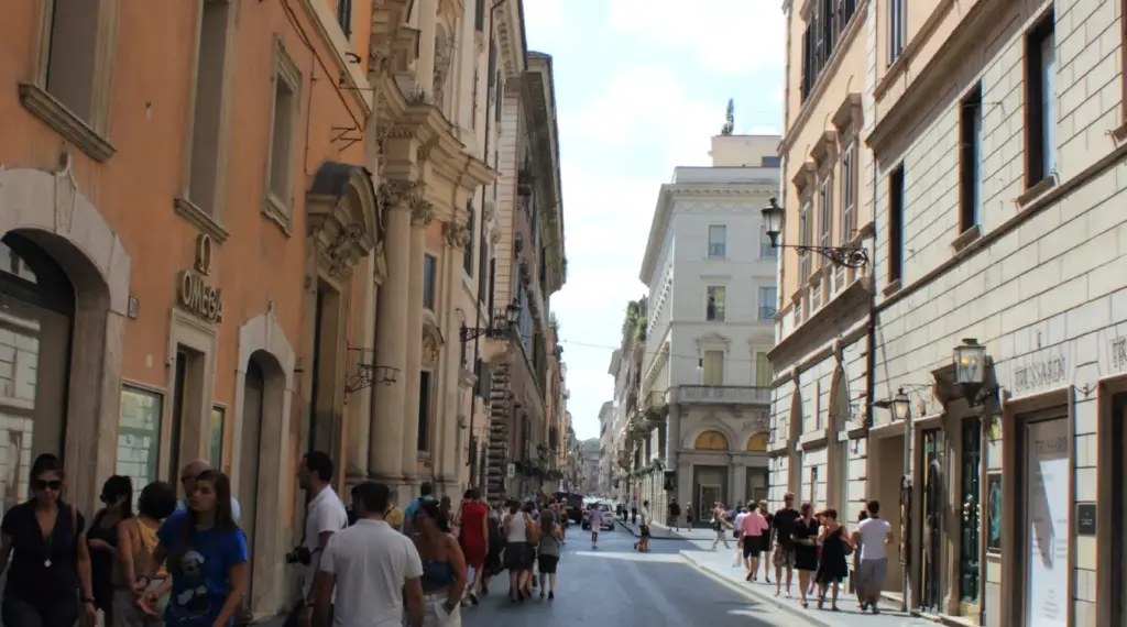 Via dei Condotti near Largo Goldoni in central Rome