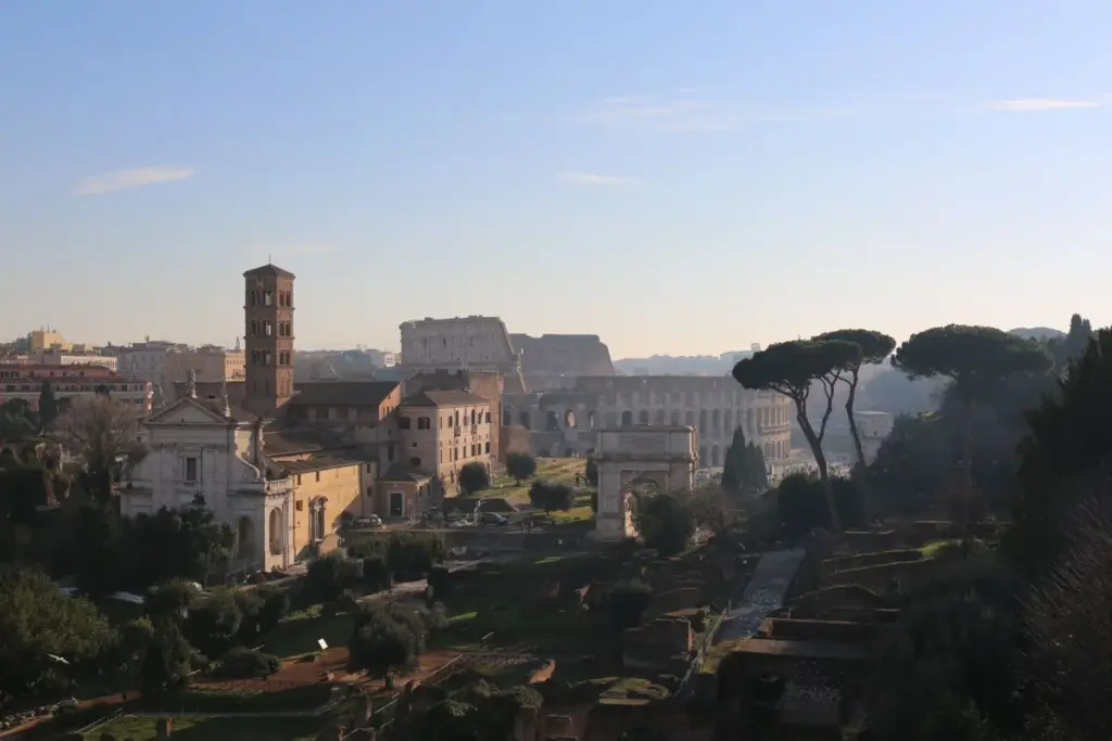 Colosseum and Roman Forum viewed from the Capitoline Hill