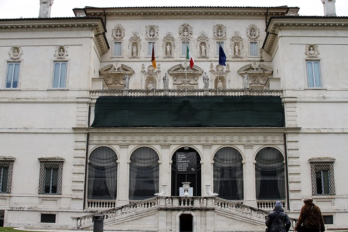 Facade of the Borghese Gallery in Rome